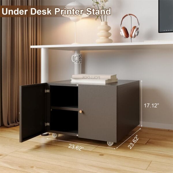 Printer Stand with Storage and Wheels – Perfect for Office Organization - Image 8