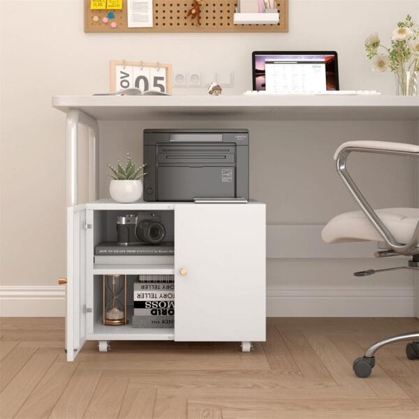 Printer Stand with Storage and Wheels – Perfect for Office Organization - Image 5