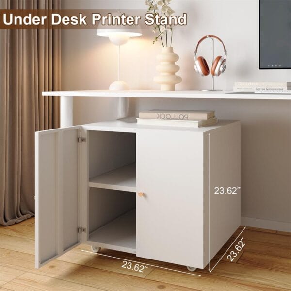 Printer Stand with Storage and Wheels – Perfect for Office Organization - Image 11