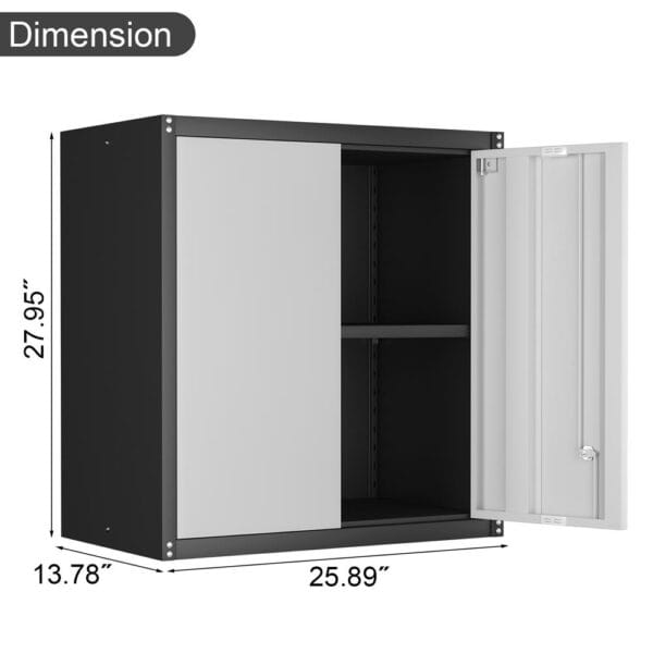 Metal Wall Cabinet with Doors and Shelves for Garage Storage - Image 6